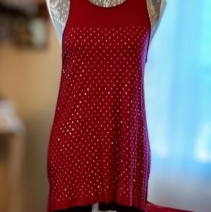 Old Navy Burgendy/Gold Sleeveless Top-M